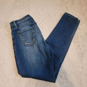 Kancan Jeans 27 Mid Rise Skinny BK1010 Dark Wash Blue Denim Pants